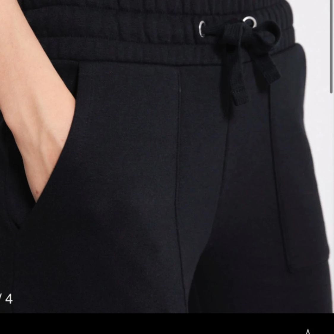 Svarta mjukisbyxor med snörning - 90