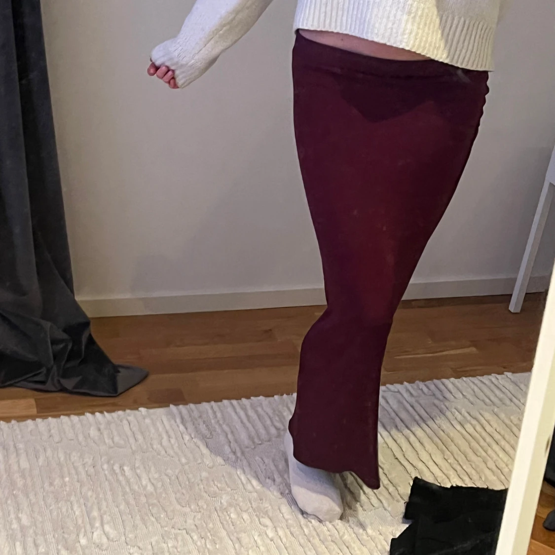 Vinröd långkjol - 91