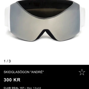 Skidglasögon 'André' lager 157 - Snygga skidglasögon med spegelglas och vitt band. Perfekta nu till skidsäsong. Justerbart band för optimal passform. Säljer då jag råka beställa 2.