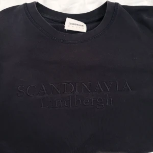 Svart sweatshirt från Lindbergh - Snygg svart sweatshirt från Lindbergh med texten 'Scandinavia' broderad på framsidan. Tröjan har långa ärmar och en klassisk rund halsringning. Passar troligtvis S också.