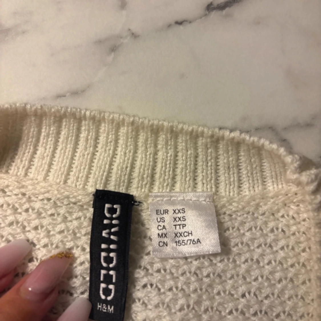 Vit stickad tröja från H&M Divided - 90