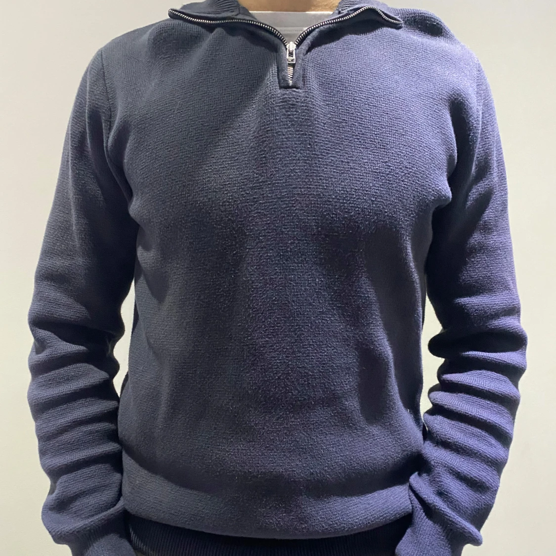 Marinblå Half zip tröja