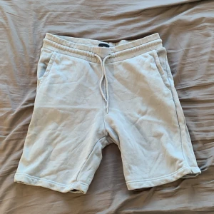 Ljus blå shorts från H&M - Säljer ett par bekväma blå shorts från H&M i regular fit. De har snörning i midjan och en bakficka. Perfekta för en avslappnad stil.