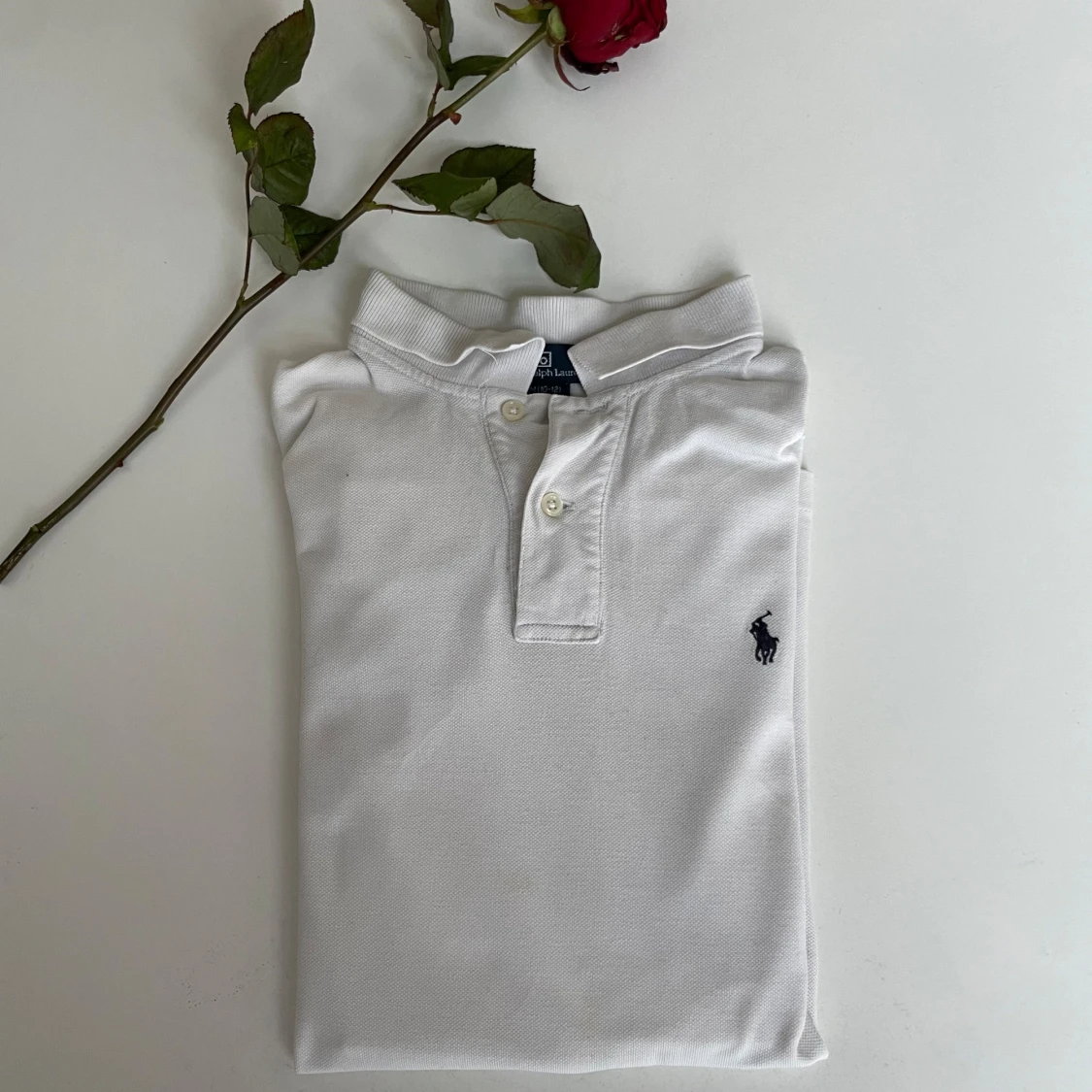 Vit pikétröja från Ralph Lauren