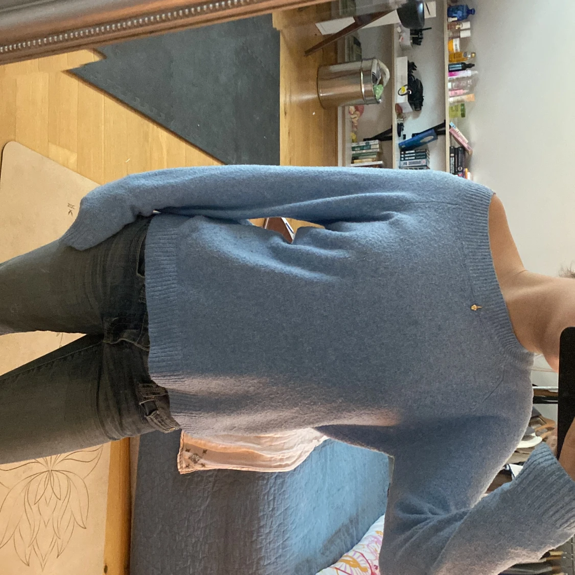 Ljusblå stickad tröja💕