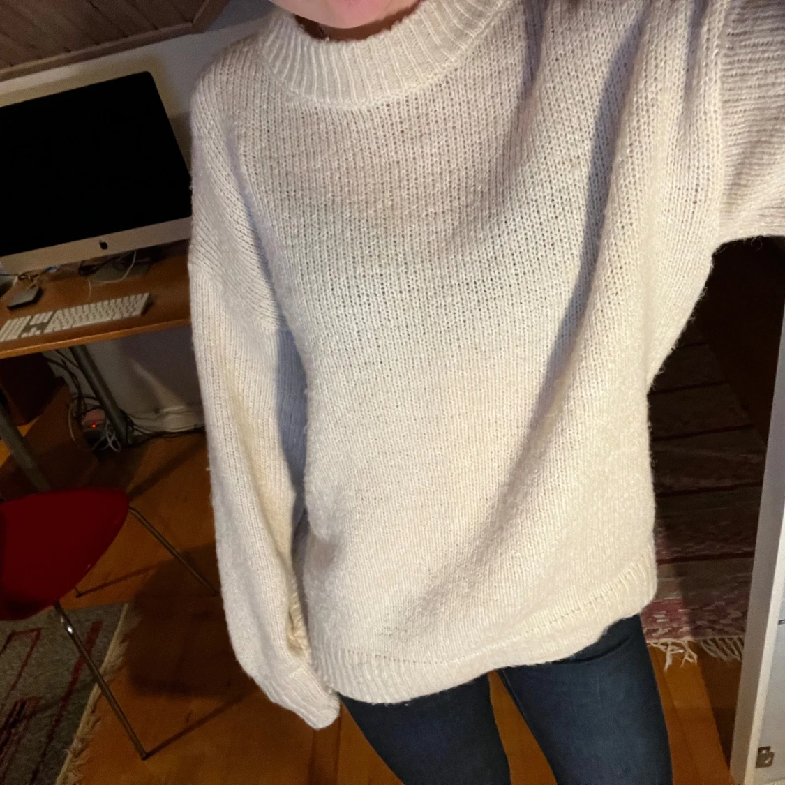 Vit stickad tröja från SHEIN