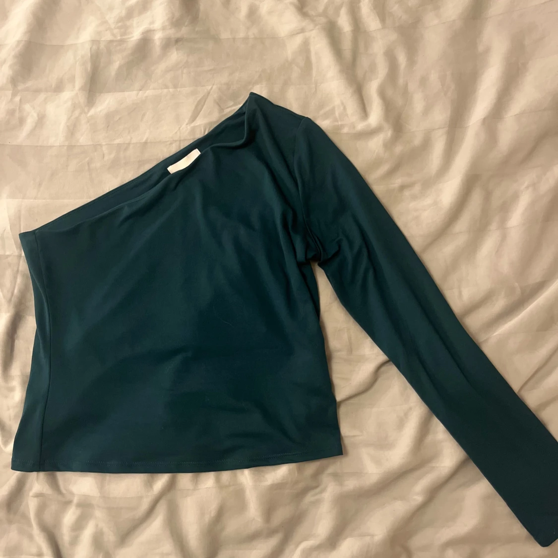 Mörkgrön oneshoulder topp - 1