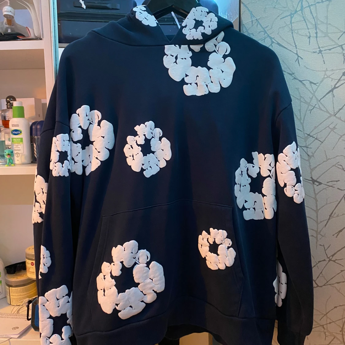 Denim tears hoodie mörkblå