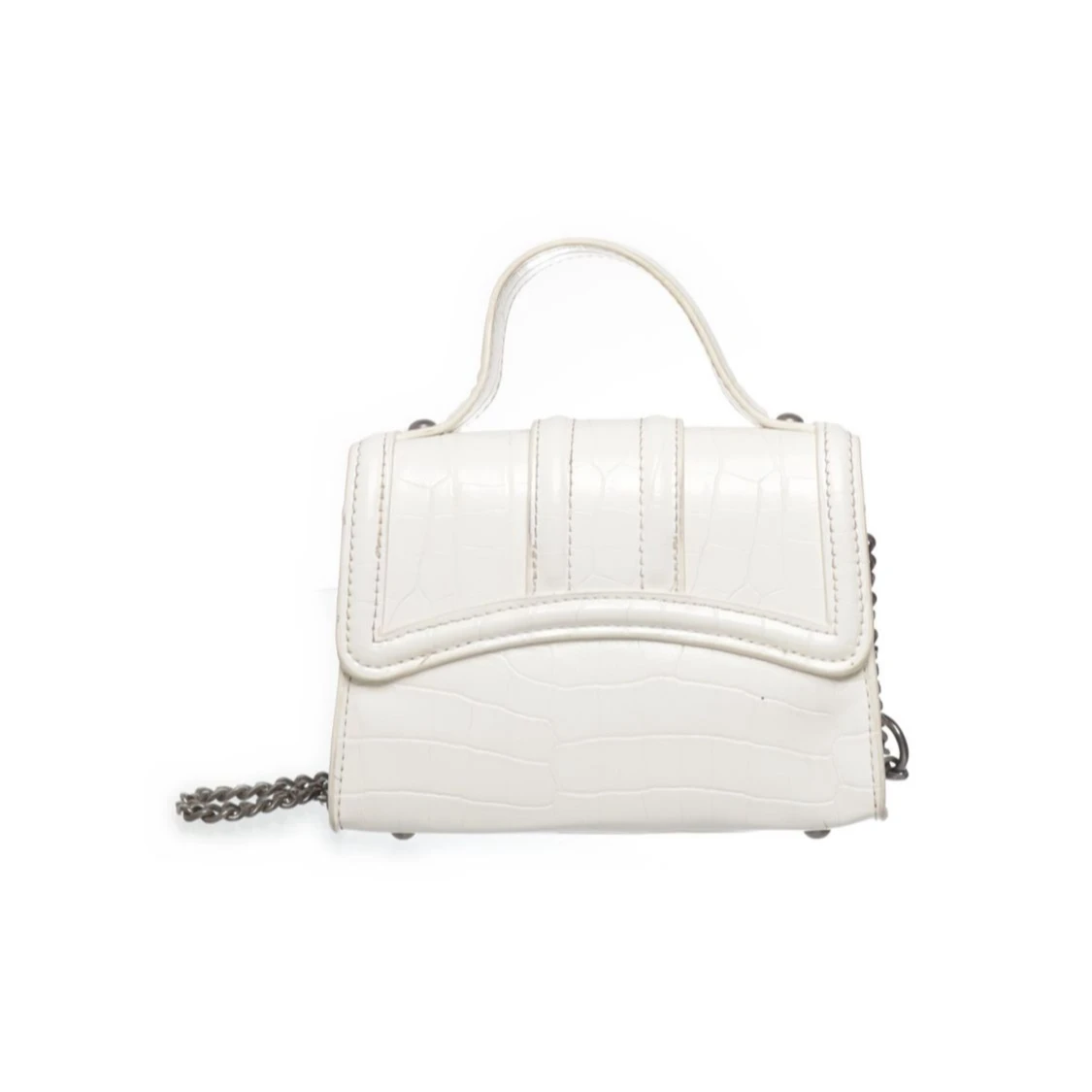Vit handväska med kedjedetaljer - 91