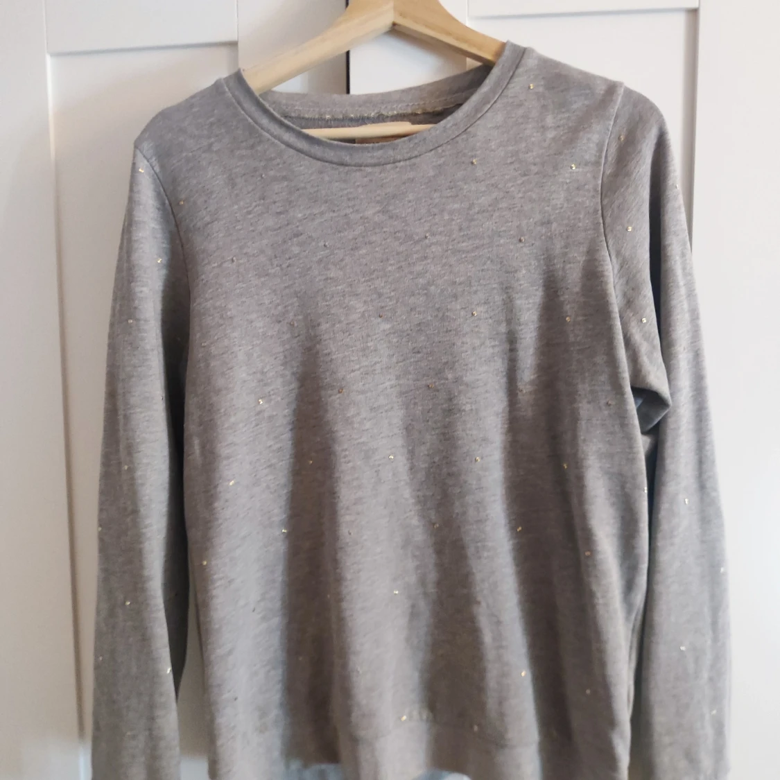 Grå tröja me guld paljetter