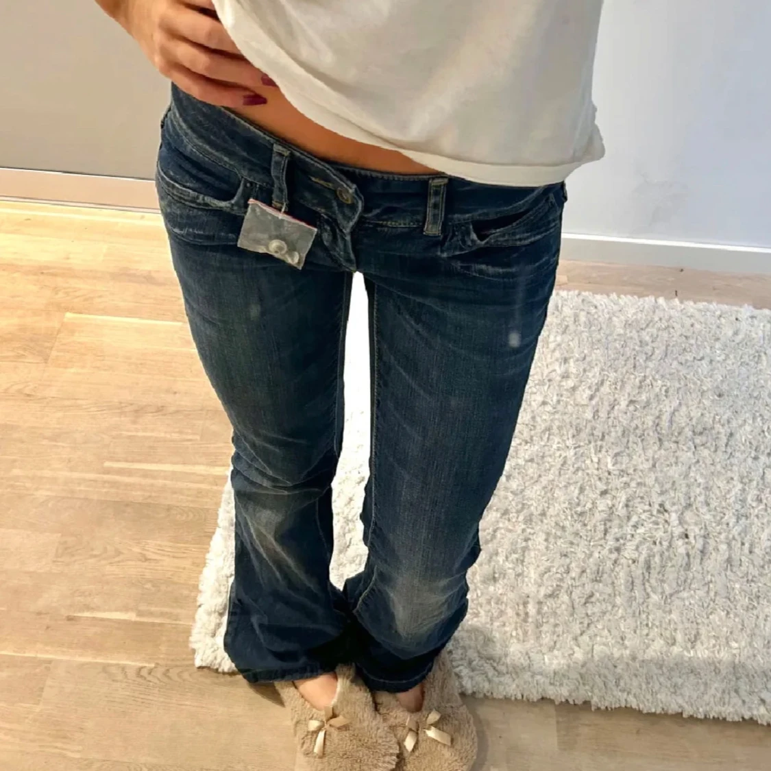 Mörkblå bootcut jeans - 2