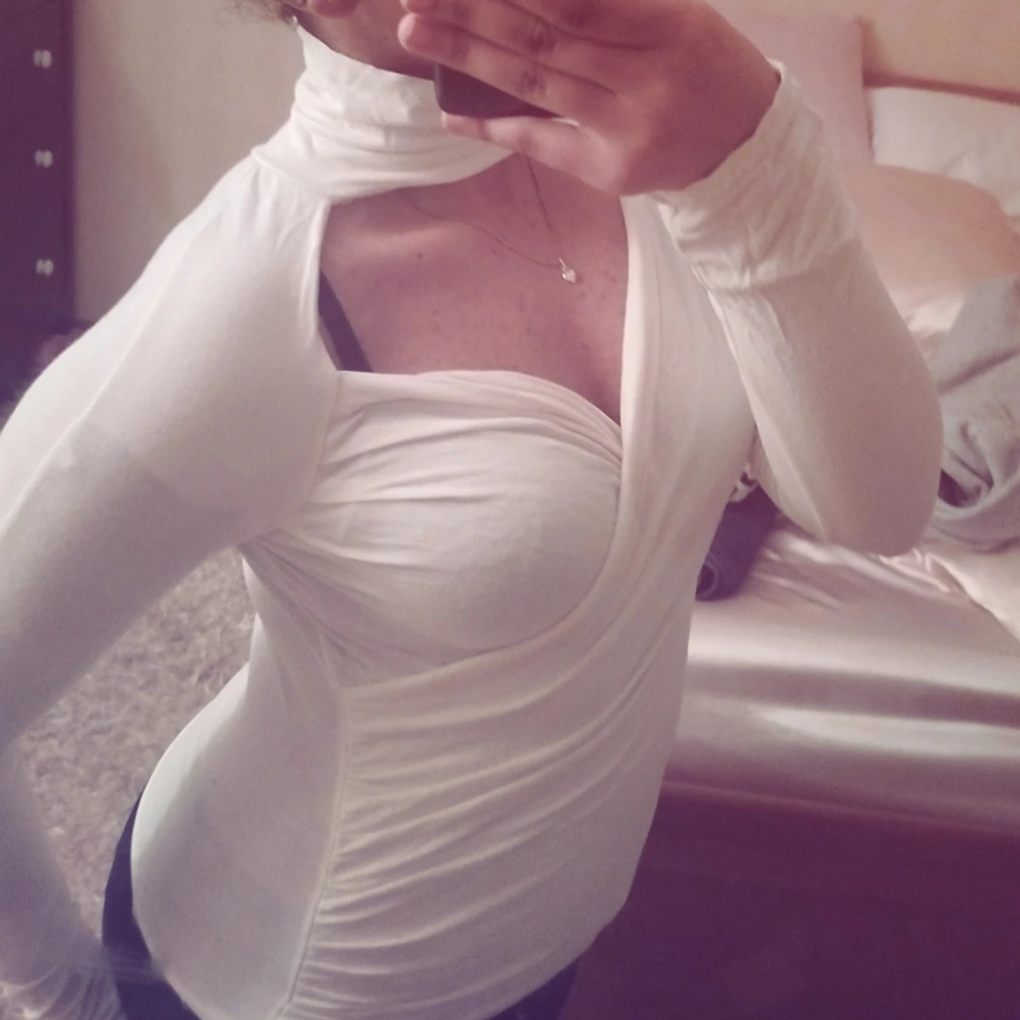 Vit långärmad topp - 1