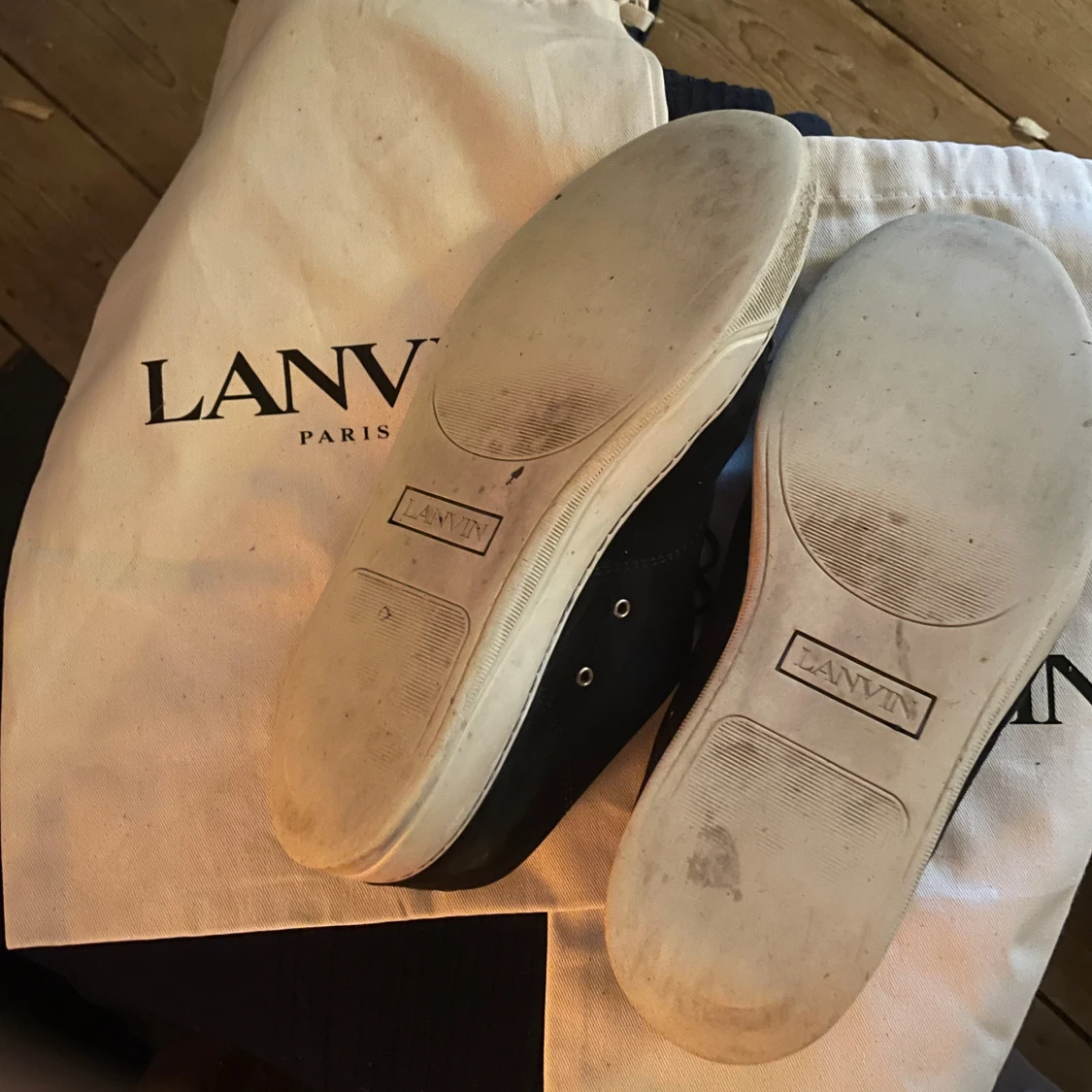 Navy blue captoe sneakers från Lanvin - 3