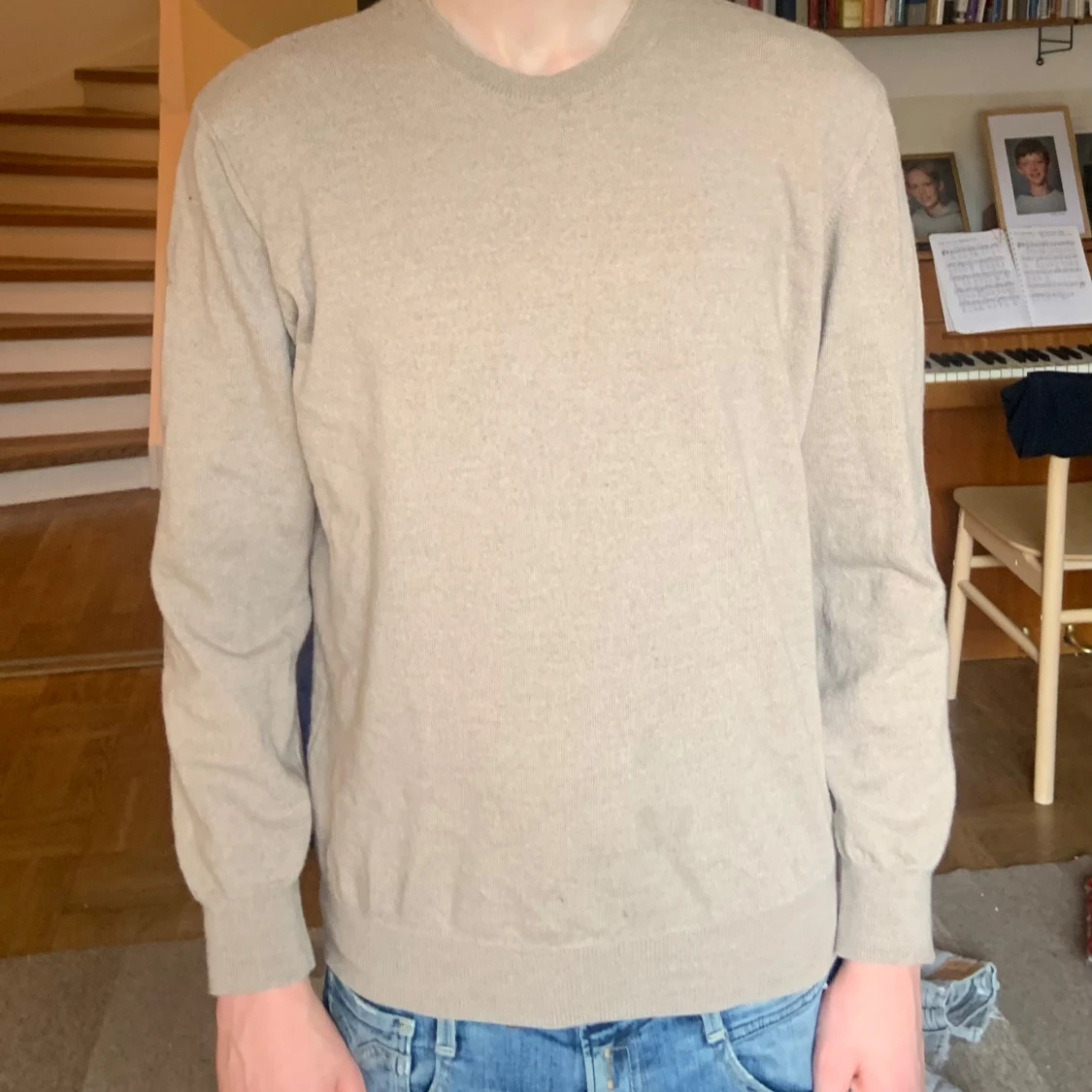 Beige merino tröja från Oscar Jacobson  - 2