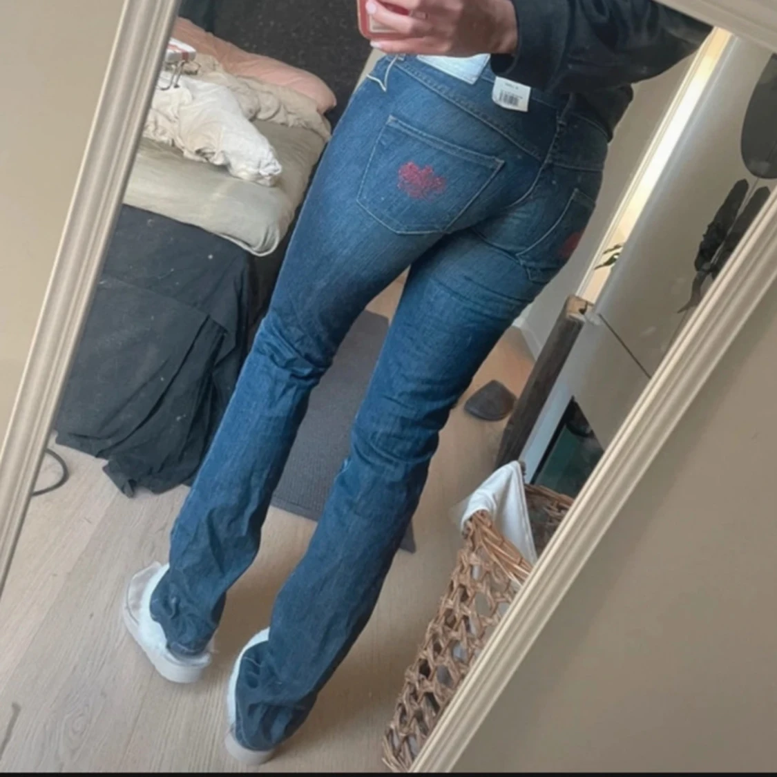 Blå bootcut jeans
