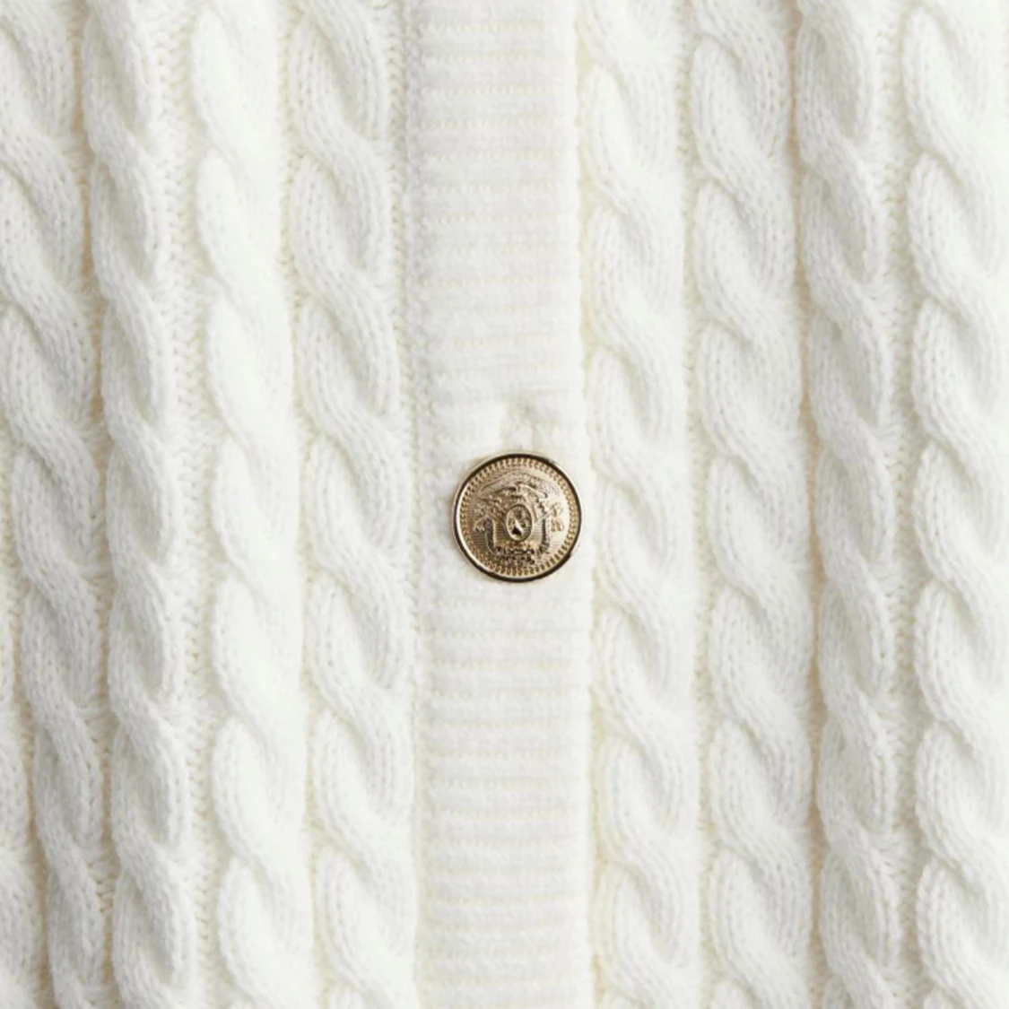 Vit stickad kofta med korta ärmar - 92