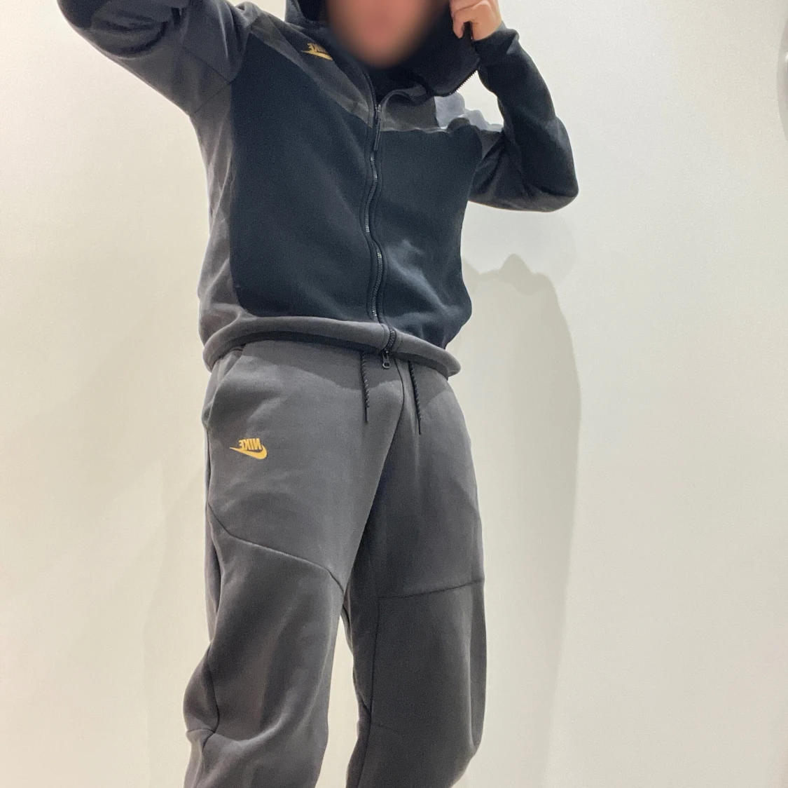 Nike tech fleece tracksuit grå svart - 90
