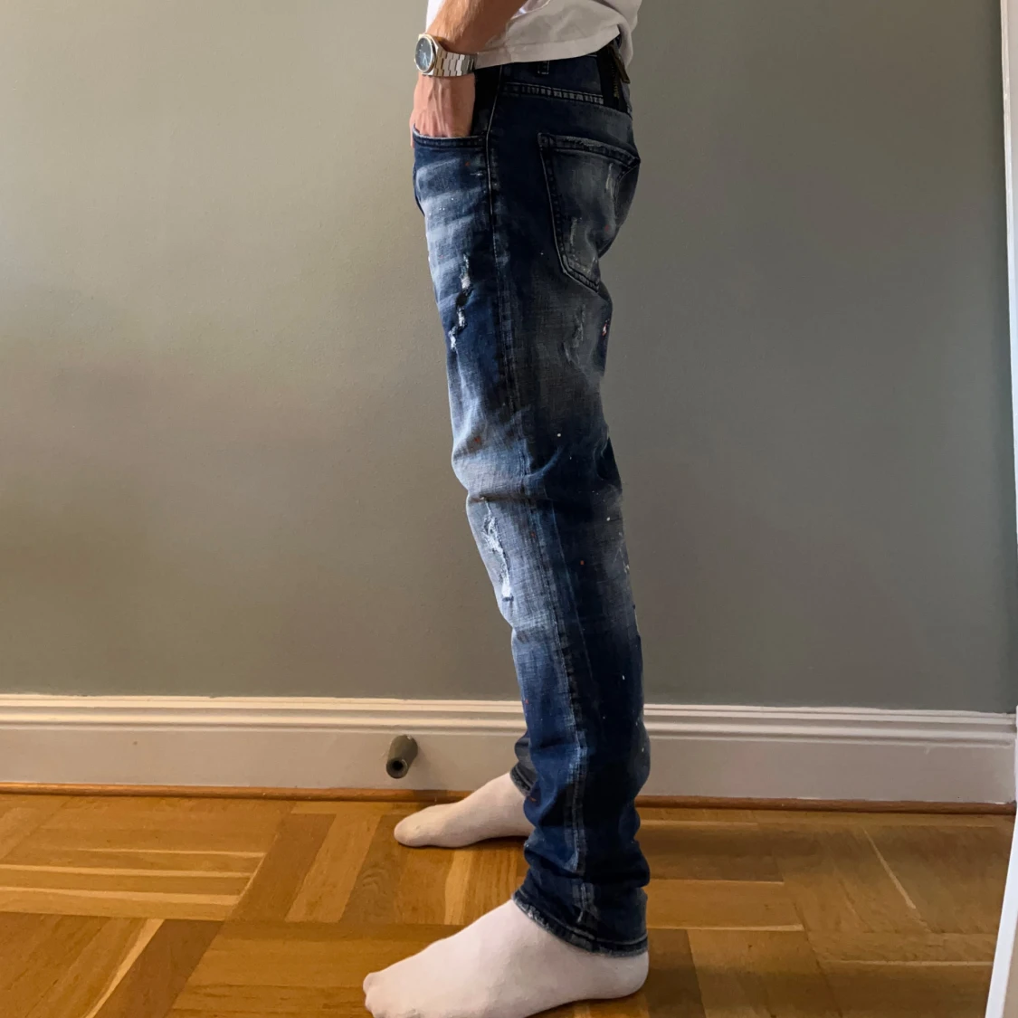 DSQUARED2 - Slim Jeans Paint Splatter - 90