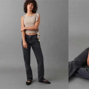 Mörkgrå jeans  - Raka mörkgrå jeans från Gina  Säljer då de är för stora på mig 