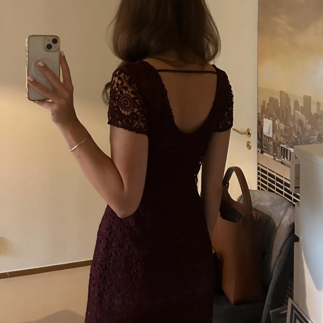 Vinröd klänning  - 90