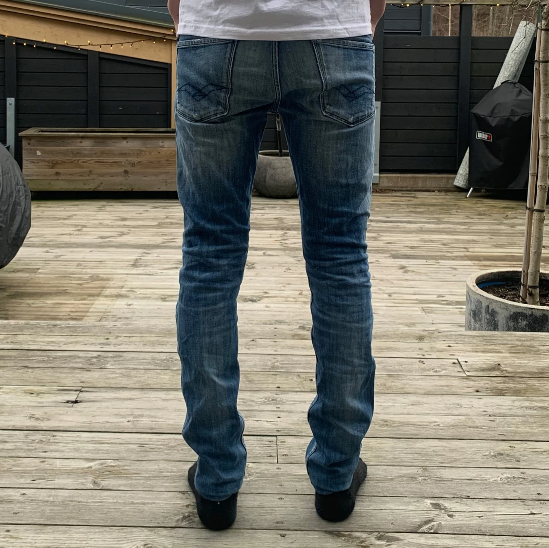 Blå replay jeans med slitningar - 1