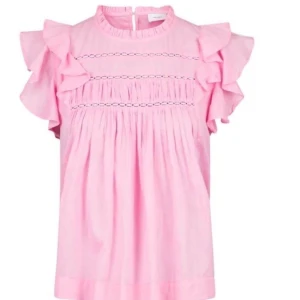 Söt Rosa blus med volanger från Neo noir💓. Aldrig använd  - Söt rosa blus med volanger på ärmarna och fina detaljer på bröstet. Köpt för  600 kr 