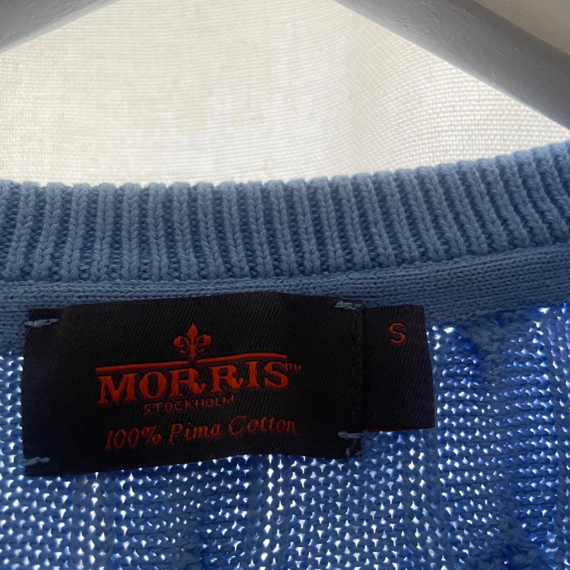 Blå kabelstickad tröja från Morris - 92