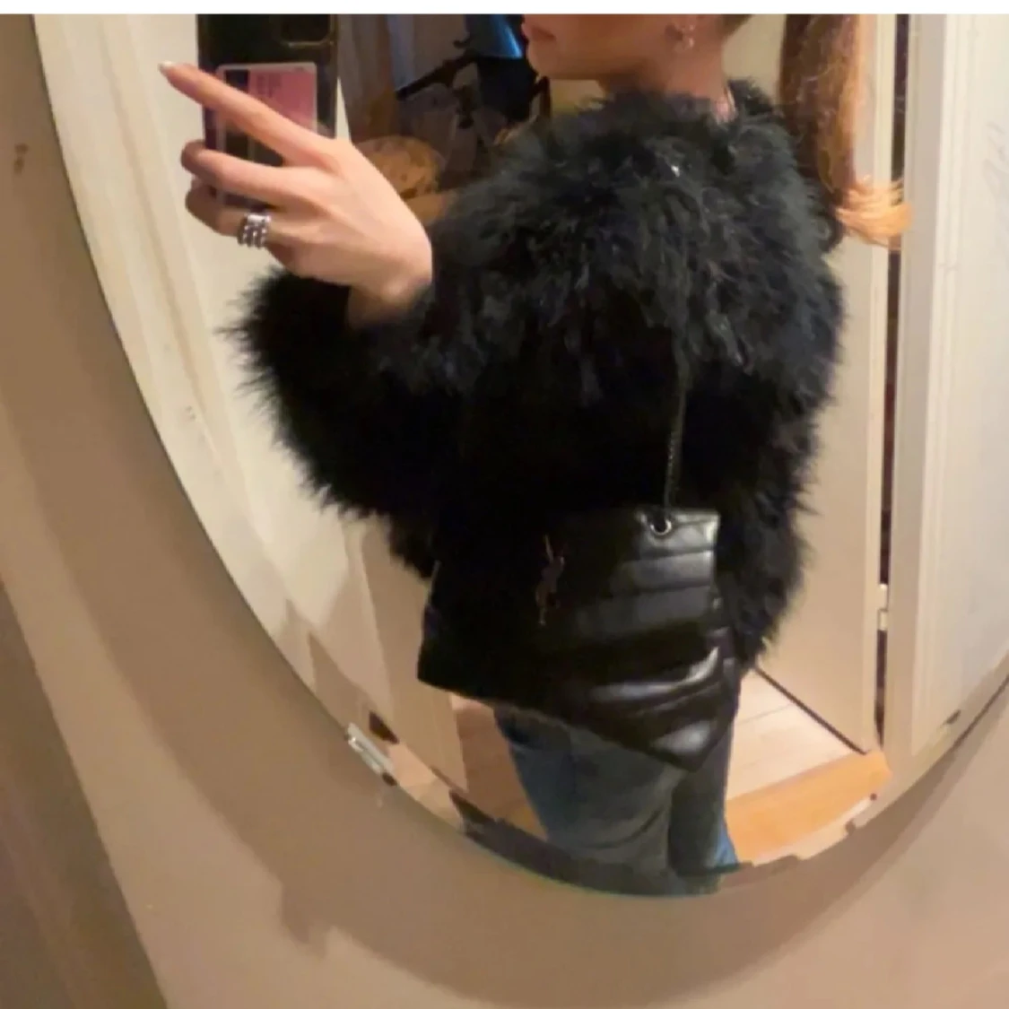 Svart pälsjacka - 91