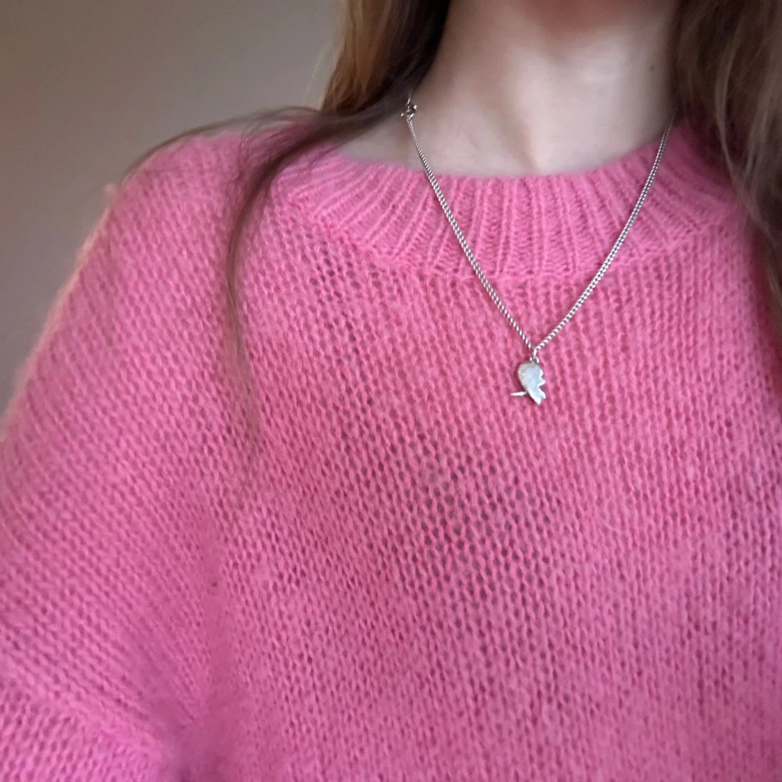 Rosa stickad tröja - 1