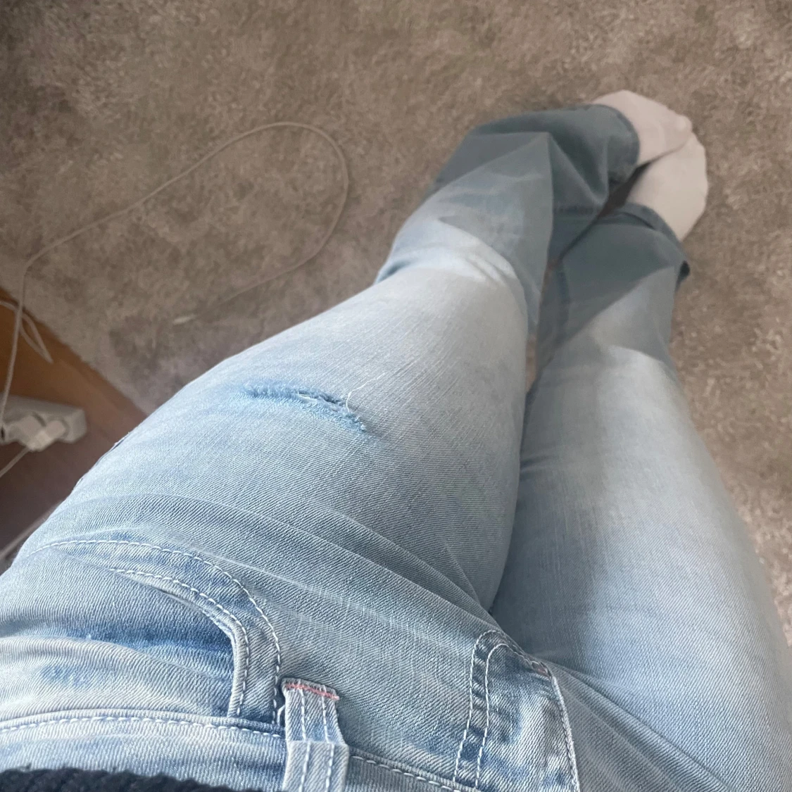 Ljusblå bootcut jeans - 4