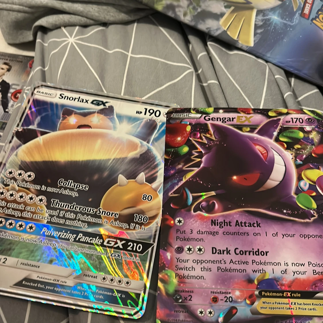 Pokémonkort Snorlax GX och Gengar EX