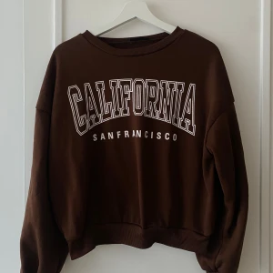 Brun sweatshirt med tryck - Säljer en brun sweatshirt med text