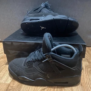 Jordan 4 Black cat - Säljer ett par Jordan 4 black cat . Dom är lite använda.  Köpt för 1300. Ligger ba i inte används. Size 44 pris kan diskuteras. Frågar för mer bilder osv.