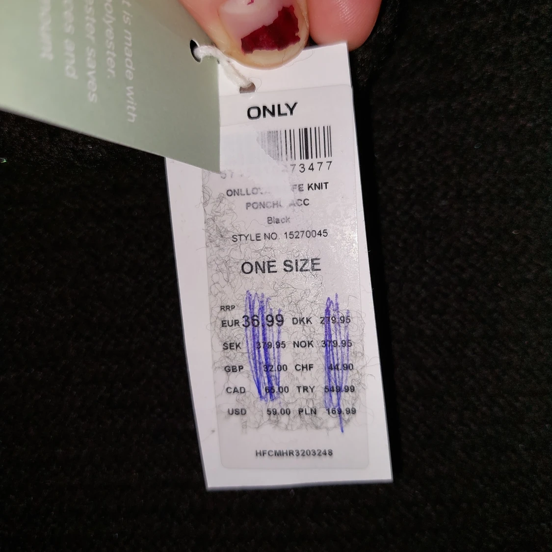 Svart stickad poncho från ONLY - 2