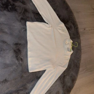 Vit ribbad polotröja från H&M - Säljer en superfin vit ribbad polotröja från H&M. Perfekt för kyliga dagar med sin höga krage och långa ärmar. Tröjan är i bra skick och passar både till vardags och lite finare tillfällen. Ett måste i garderoben! 🤍