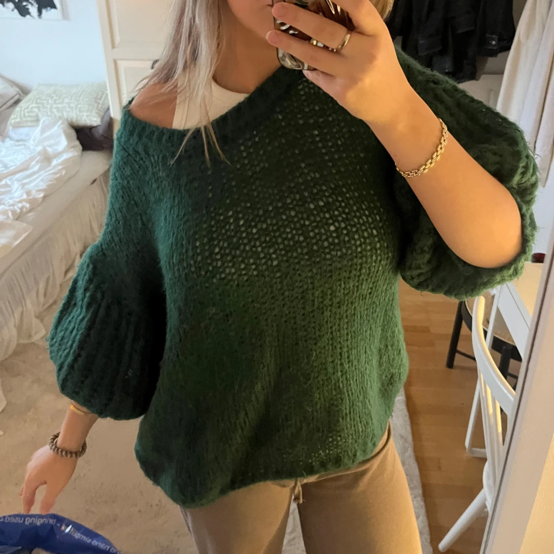 Grön mohair tröja  - 91