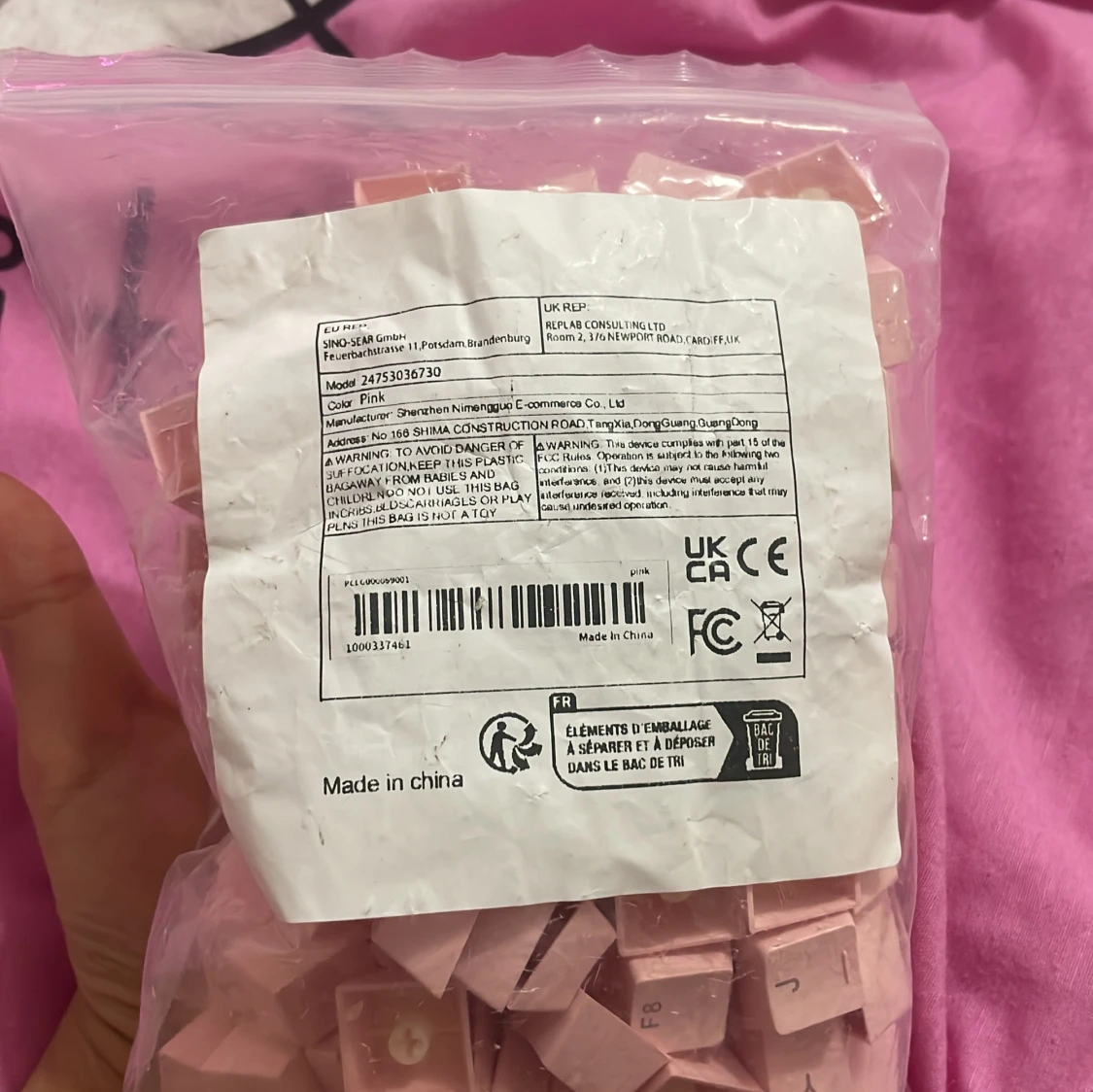 Rosa tangentbordsknappar med rosett - 90