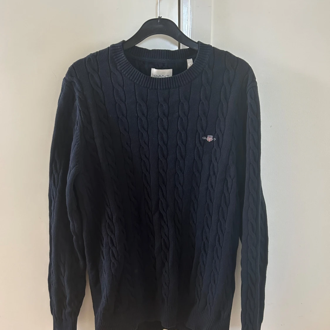 Gant bomullströja, kabelstickad sweatshirt - 90