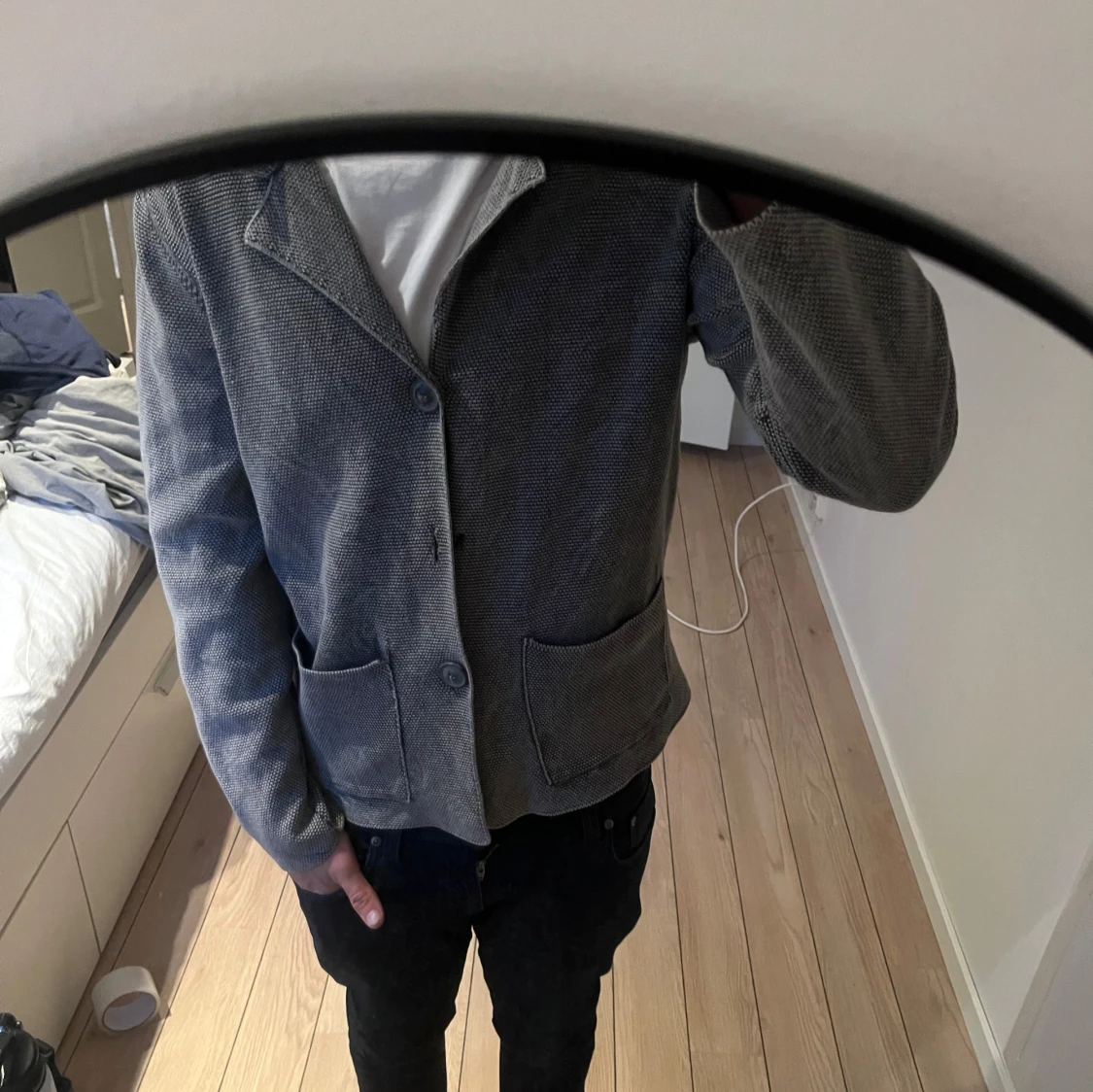 Grå cardigan från sand - 2