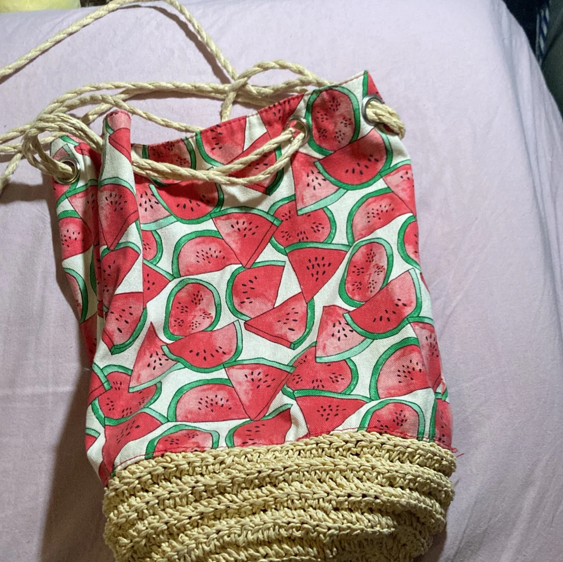 Vattenmelonmönstrad ryggsäck/axelväska - 1