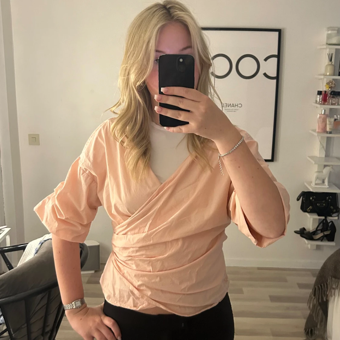 Ljusrosa omlottopp - 91