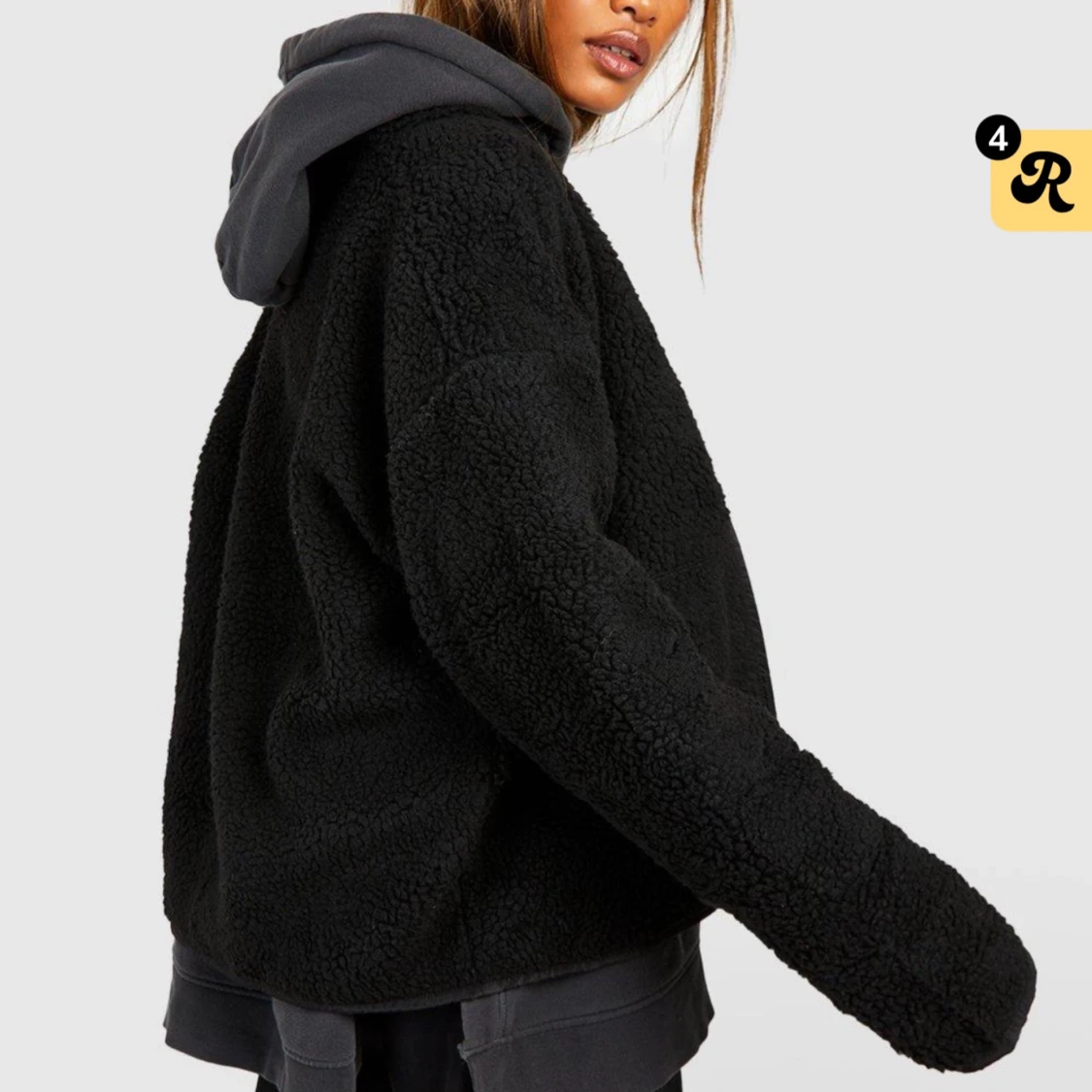 Svart Teddy jacka  - 93