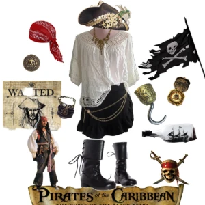 Halloween outfit  - Pirat outfit som passar till halloween🏴‍☠️ Det som ingår är blus, kjol, halsband, midje smycket och röd bandana🖤passar storlek XS-S