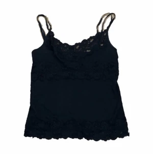 svart spetslinne - jättefint svart spetslinne ja köpt secondhand i somras, knappt använt av mig men såklart inte i helt nyskick. men förutom det är de i hyfsat bra skick!!! lite nopprigt tho:/ (inget ja tänker på) passar så bra till basically allt! hör av dig vid frågor!