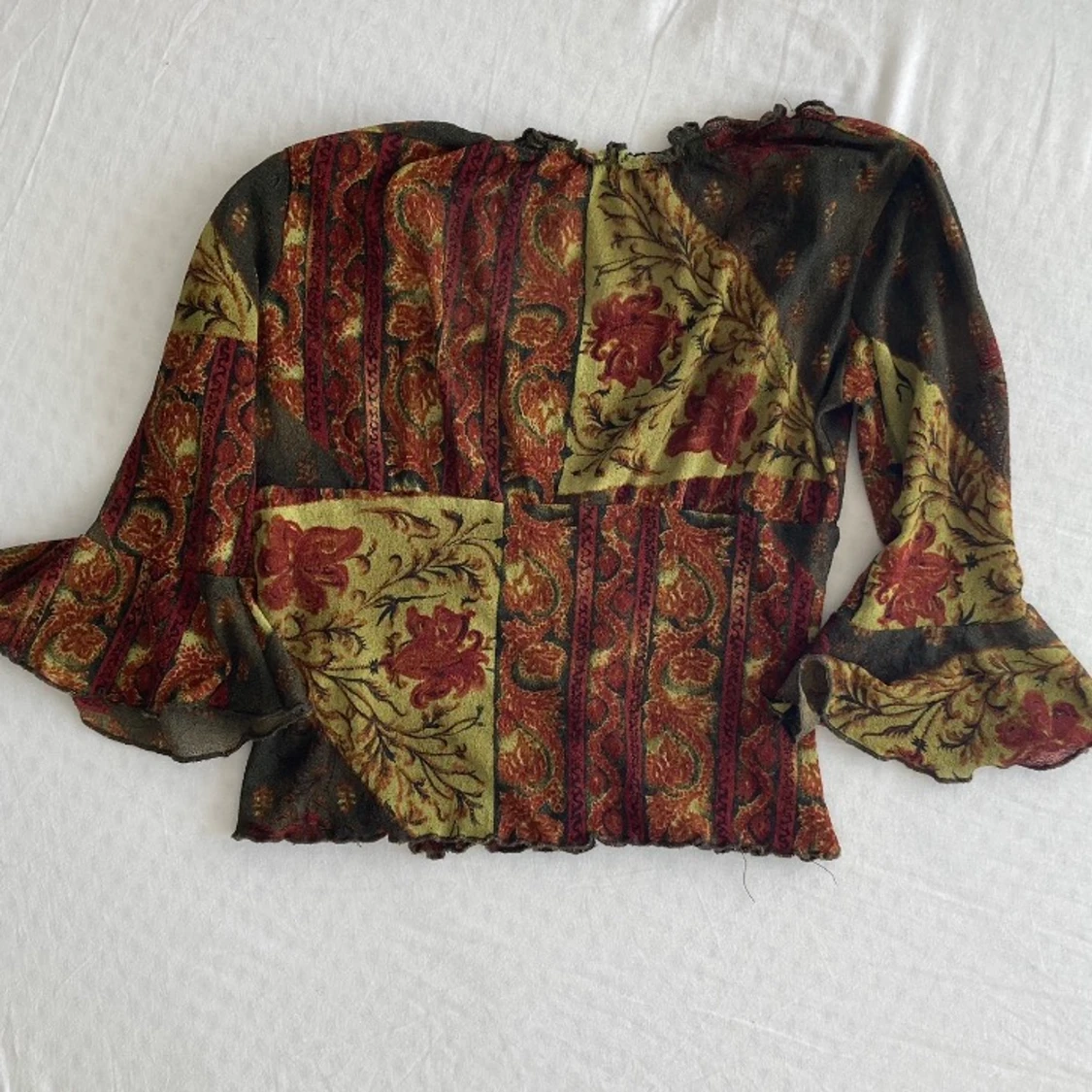 Mönstrad blus i mesh - 91