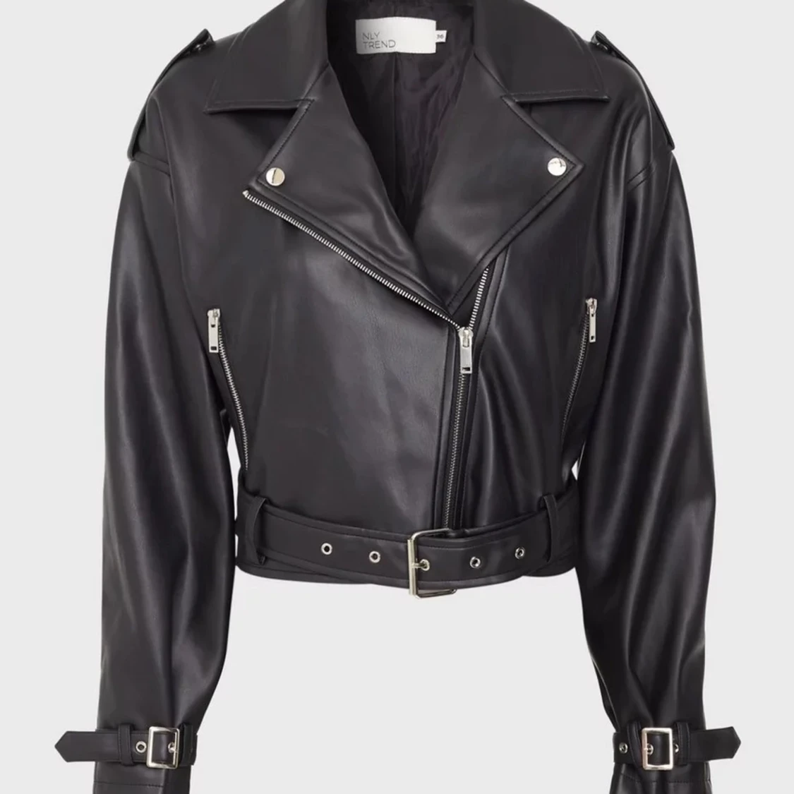 Cropped Oversized Biker Jacket