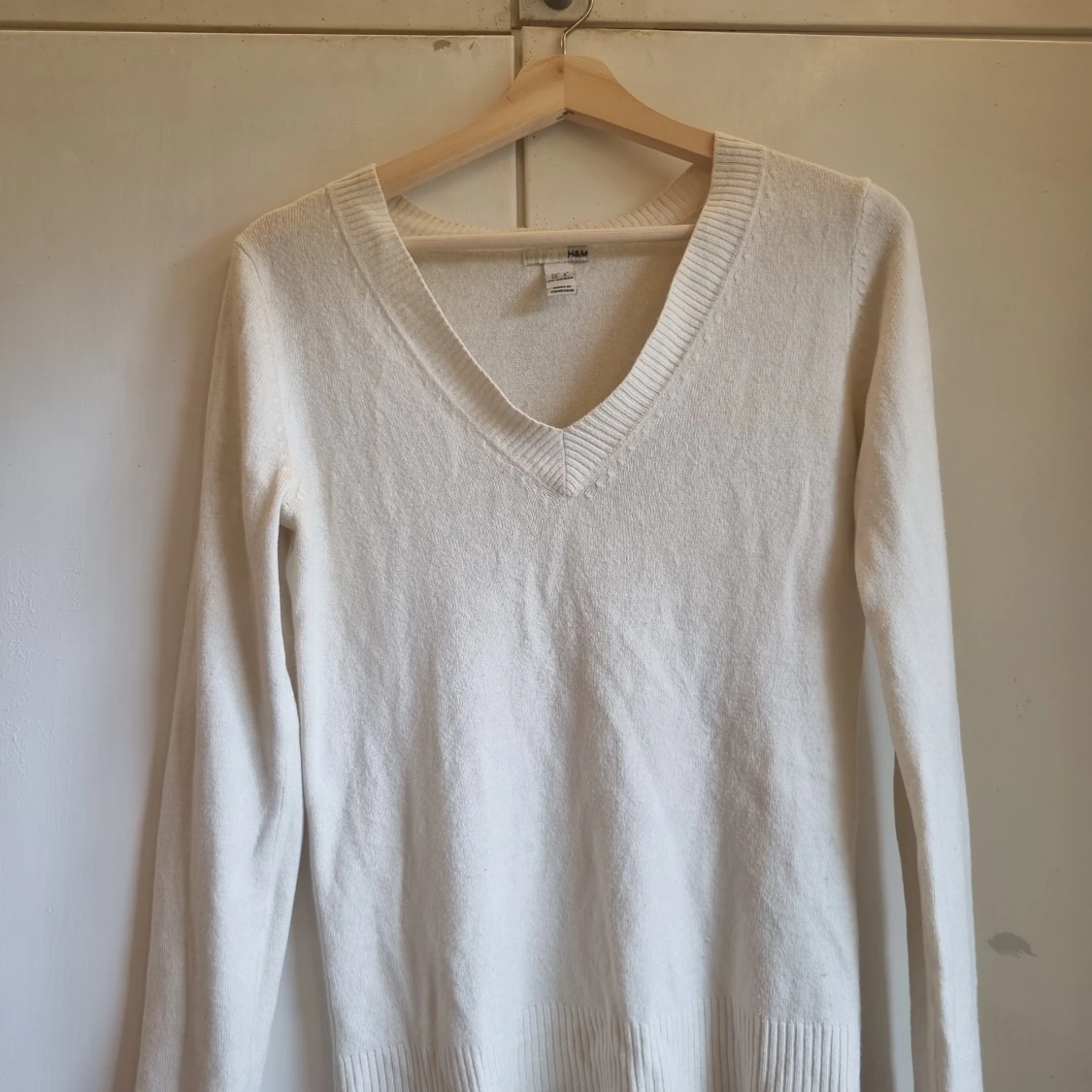 Vit stickad tröja - 91