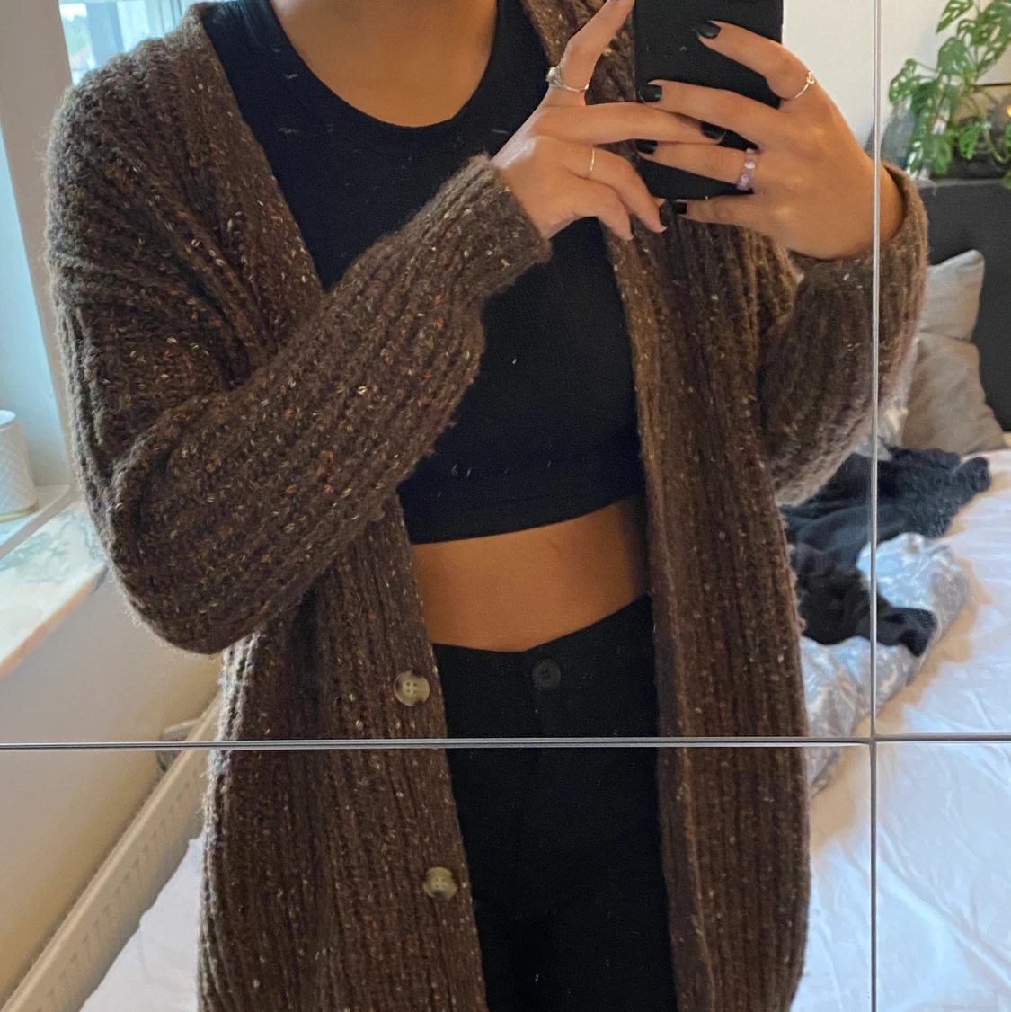 lång stickad kofta