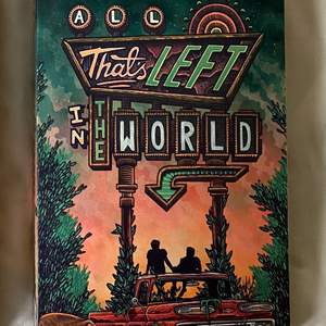 Tjena tjena  Säljer boken All that’s left in the world. Helt oläst och i jättebra skick. Den är på engelska. 