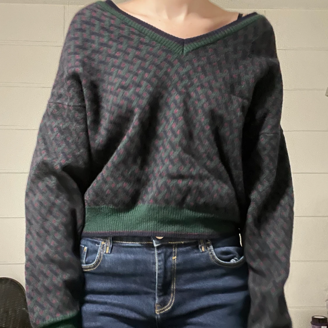 Mönstrad stickad - 90